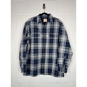 RedHead Brand Co Men's Large Blue Gray Plaid Flannel Lined Shirt Jacket Shacket